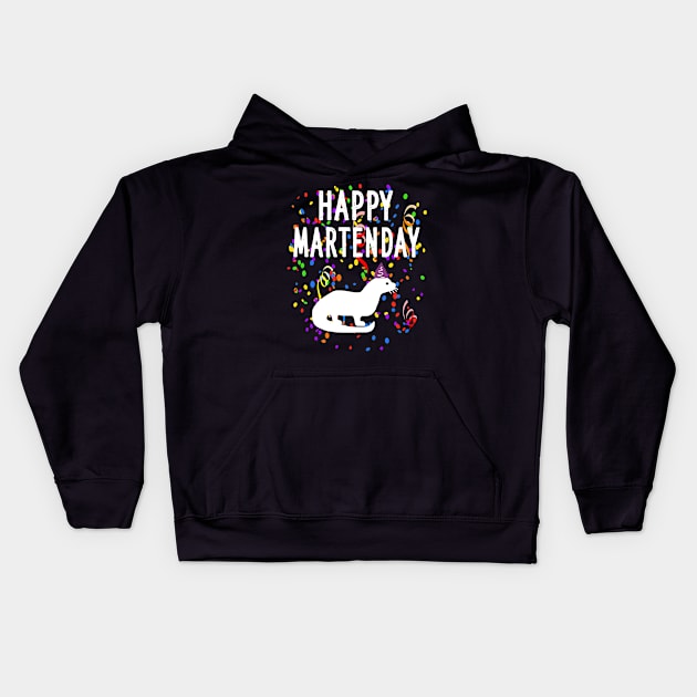 Happy Mardertag marten nocturnal pet animal Kids Hoodie by FindYourFavouriteDesign
